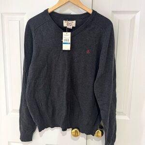 NWT XL Penguin by Munsingwear Gray Sweater 100% Cotton new